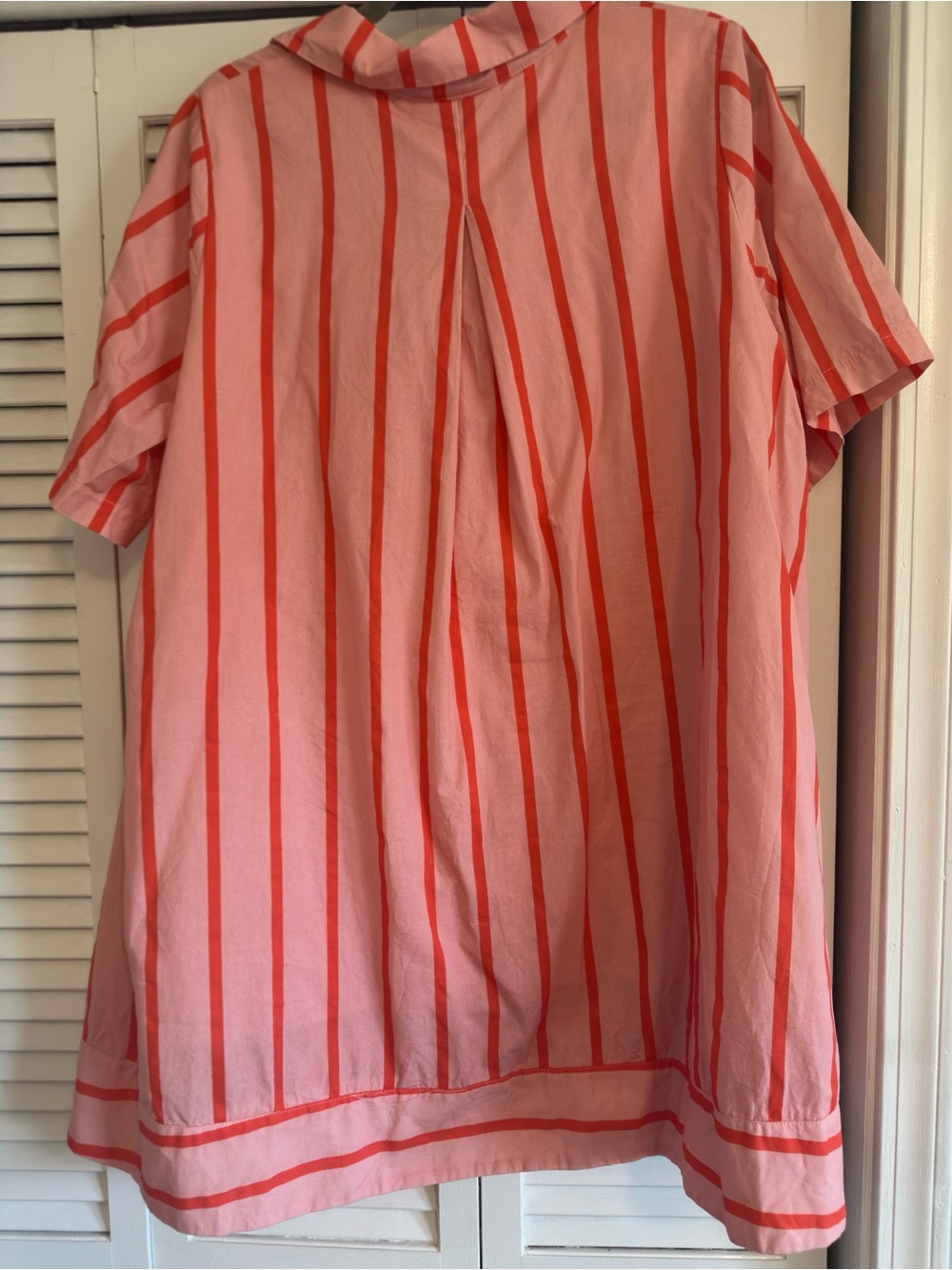 GeeGee Light Pink & Coral Stripe Women's Collared Shirt Dress - Picture 2 of 2